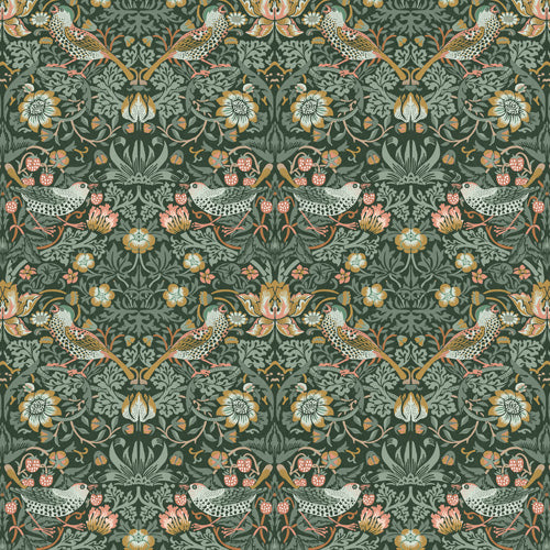 DENY Designs Strawberry Thief Green Shower Curtain