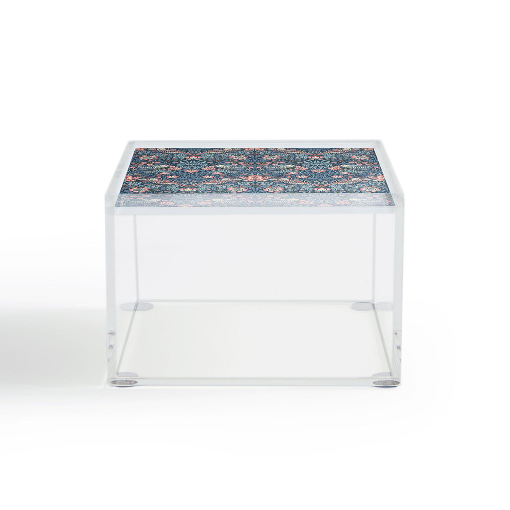 DENY Designs Strawberry Thief Navy Pink Acrylic Box