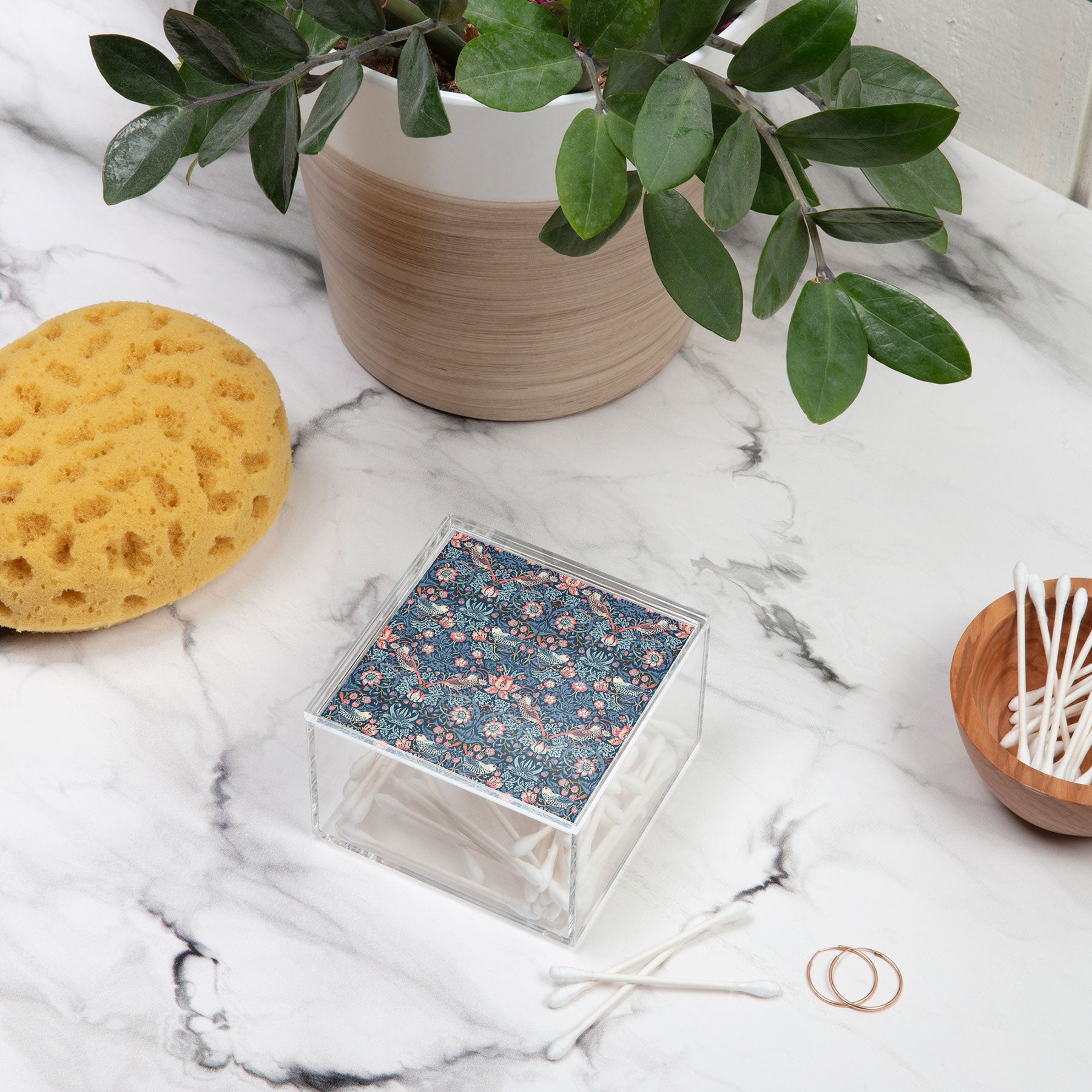 DENY Designs Strawberry Thief Navy Pink Acrylic Box
