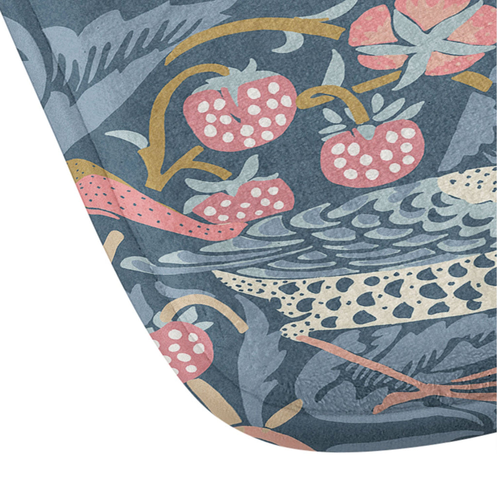 DENY Designs Strawberry Thief Navy Pink Memory Foam Bath Mat