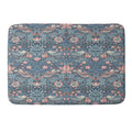 DENY Designs Strawberry Thief Navy Pink Memory Foam Bath Mat