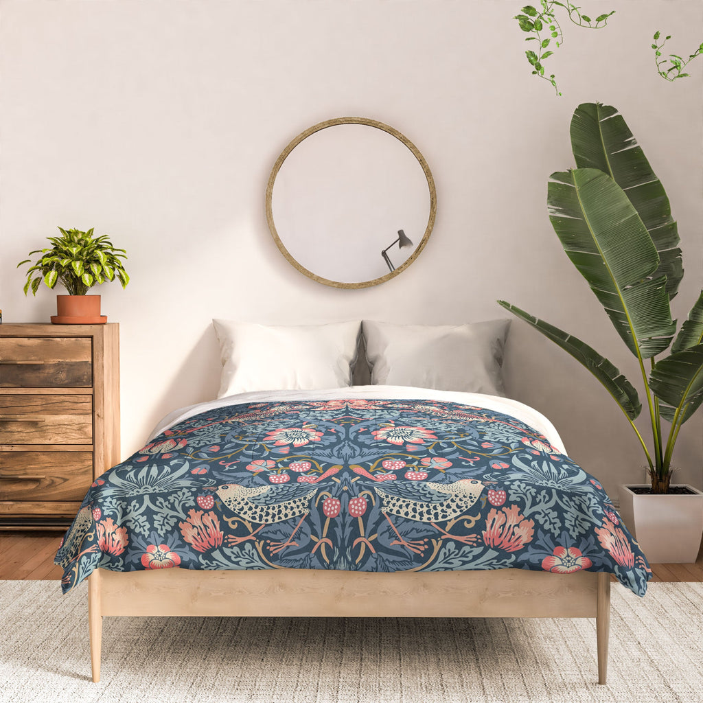 DENY Designs Strawberry Thief Navy Pink Comforter