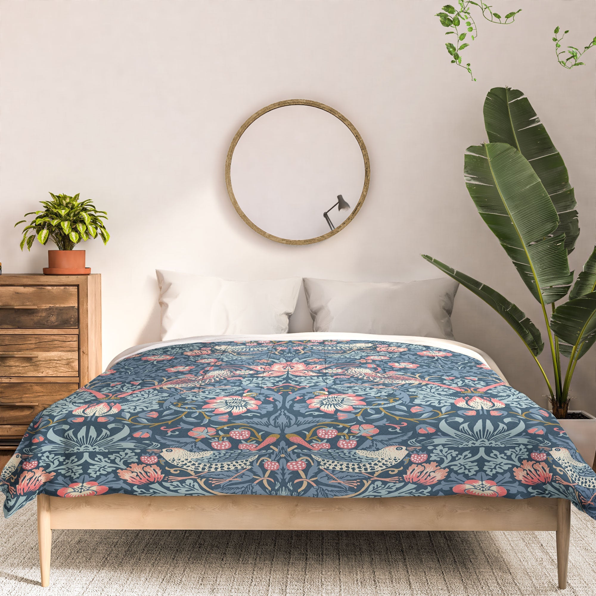 DENY Designs Strawberry Thief Navy Pink Comforter