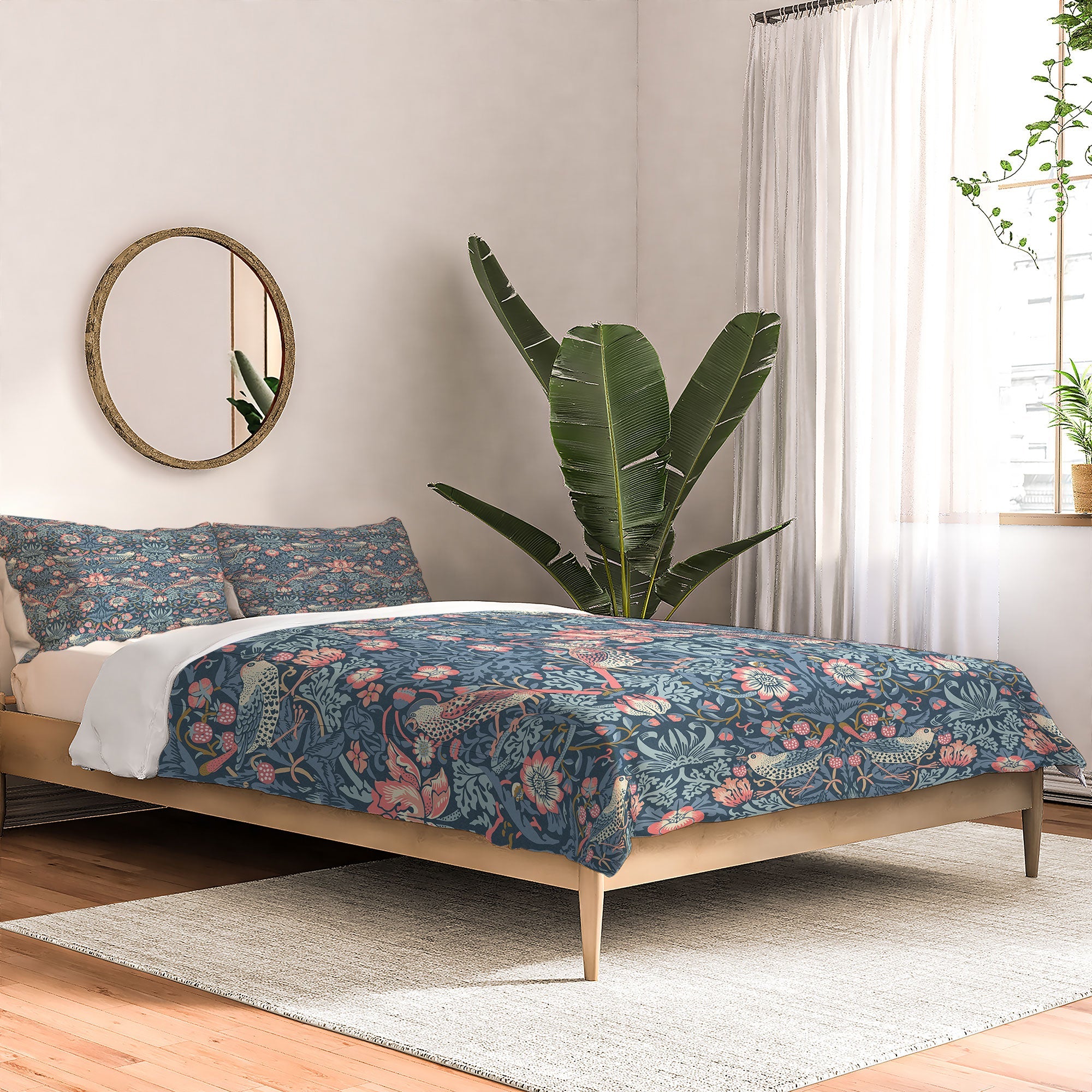 DENY Designs Strawberry Thief Navy Pink Comforter