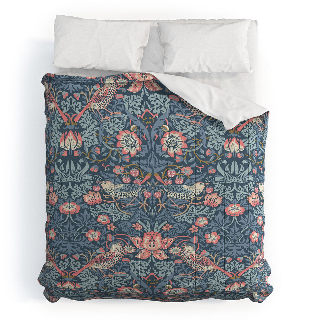DENY Designs Strawberry Thief Navy Pink Comforter