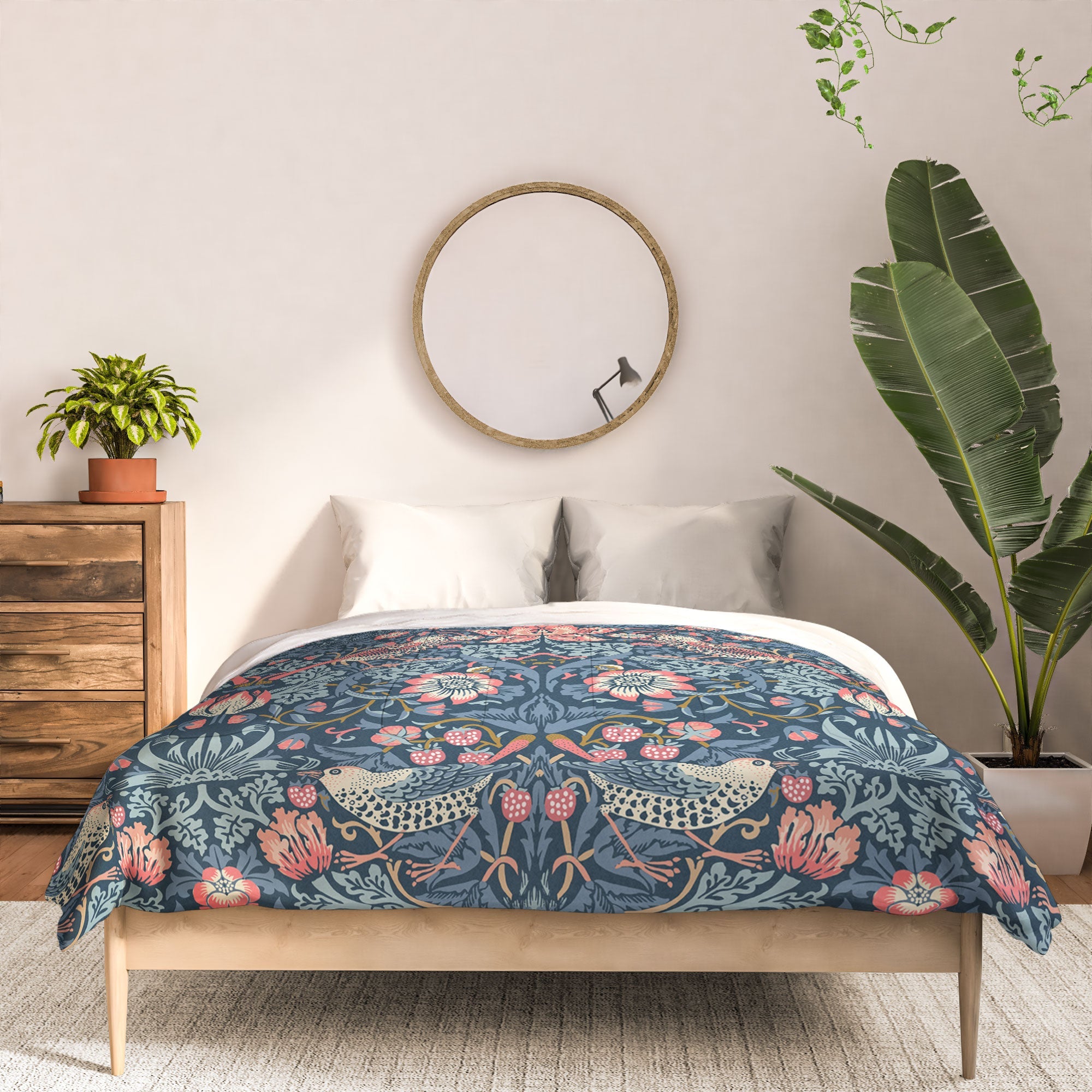 DENY Designs Strawberry Thief Navy Pink Comforter
