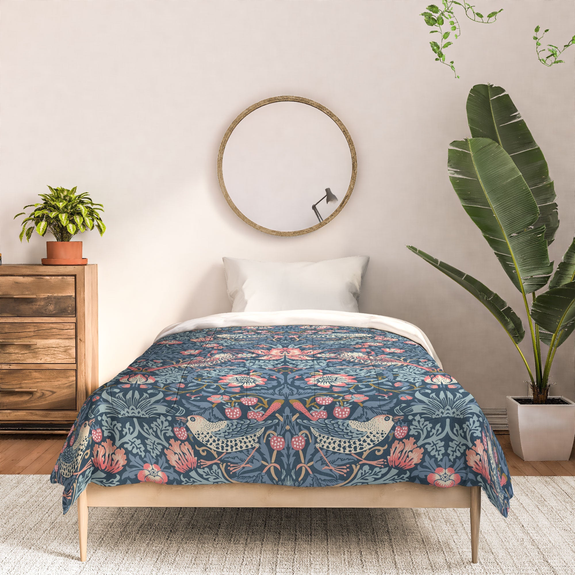 DENY Designs Strawberry Thief Navy Pink Comforter