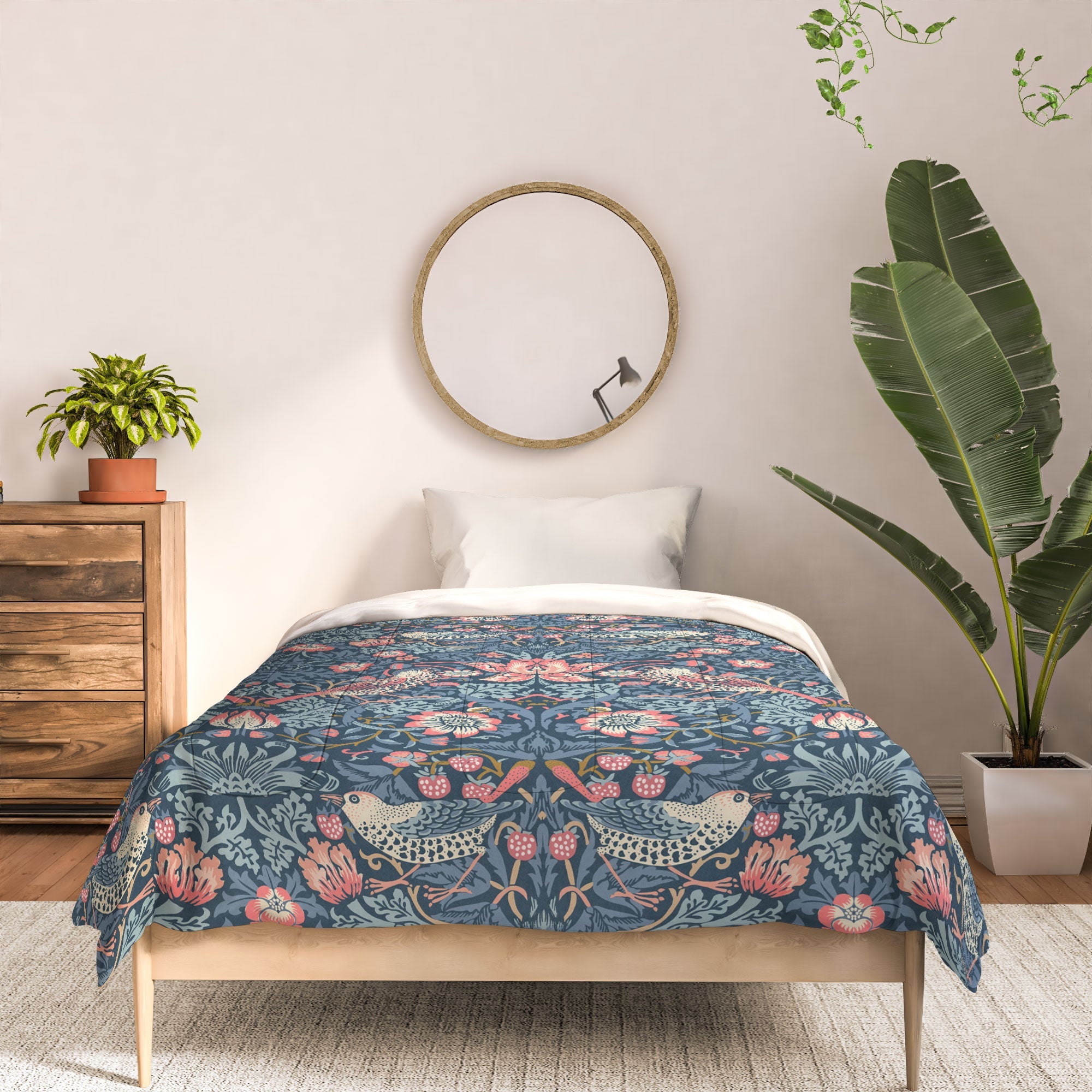 DENY Designs Strawberry Thief Navy Pink Comforter
