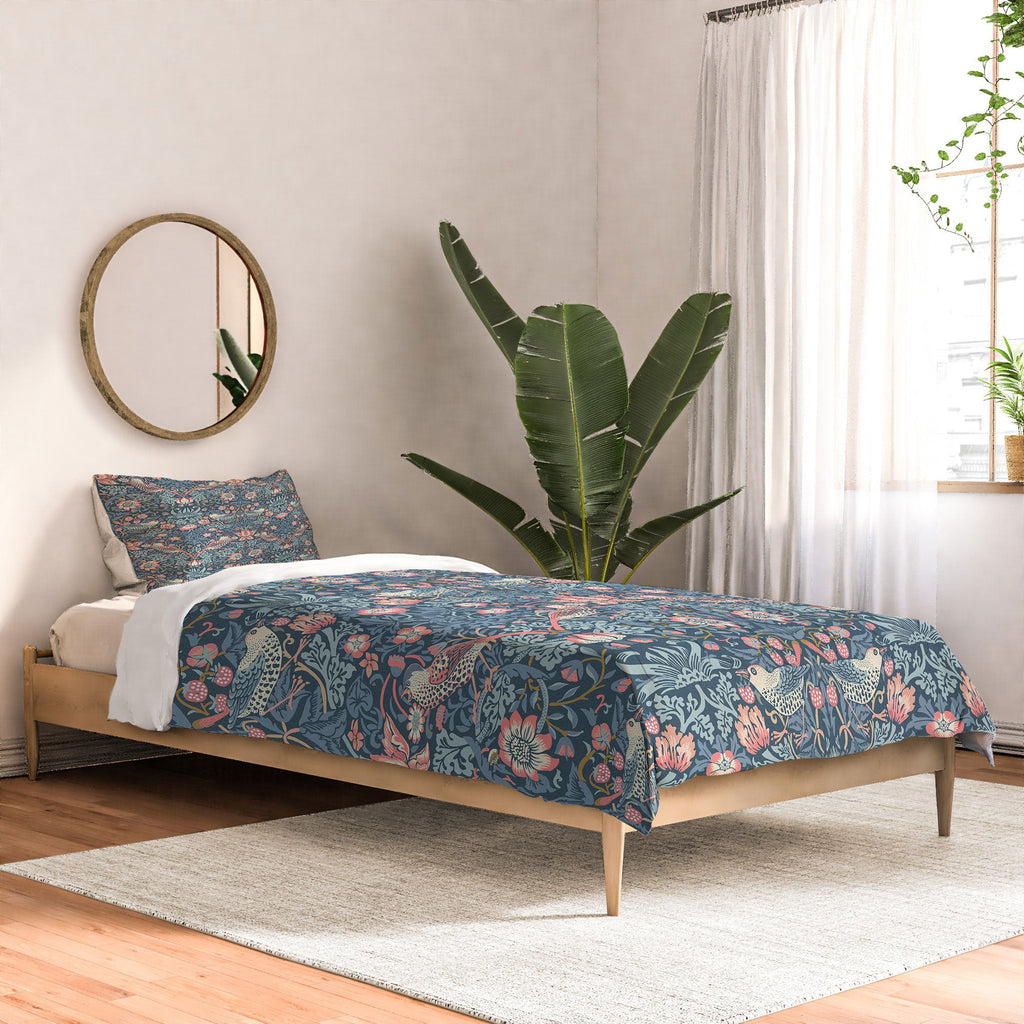 DENY Designs Strawberry Thief Navy Pink Comforter