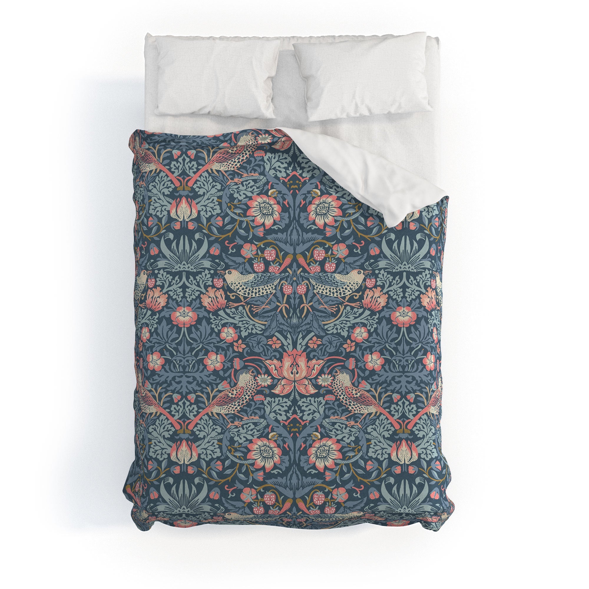 DENY Designs Strawberry Thief Navy Pink Duvet Cover