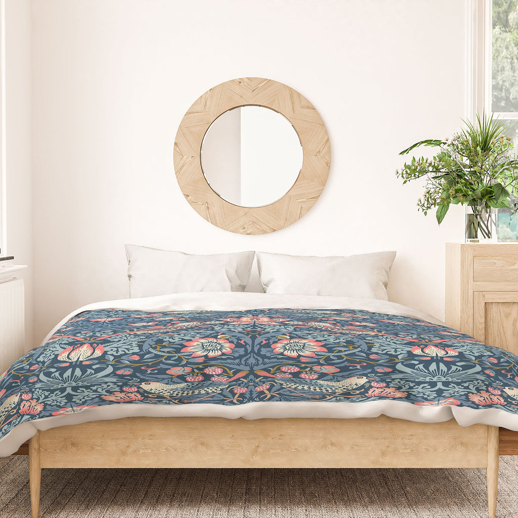 DENY Designs Strawberry Thief Navy Pink Duvet Cover