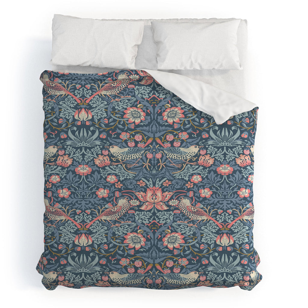 DENY Designs Strawberry Thief Navy Pink Duvet Cover