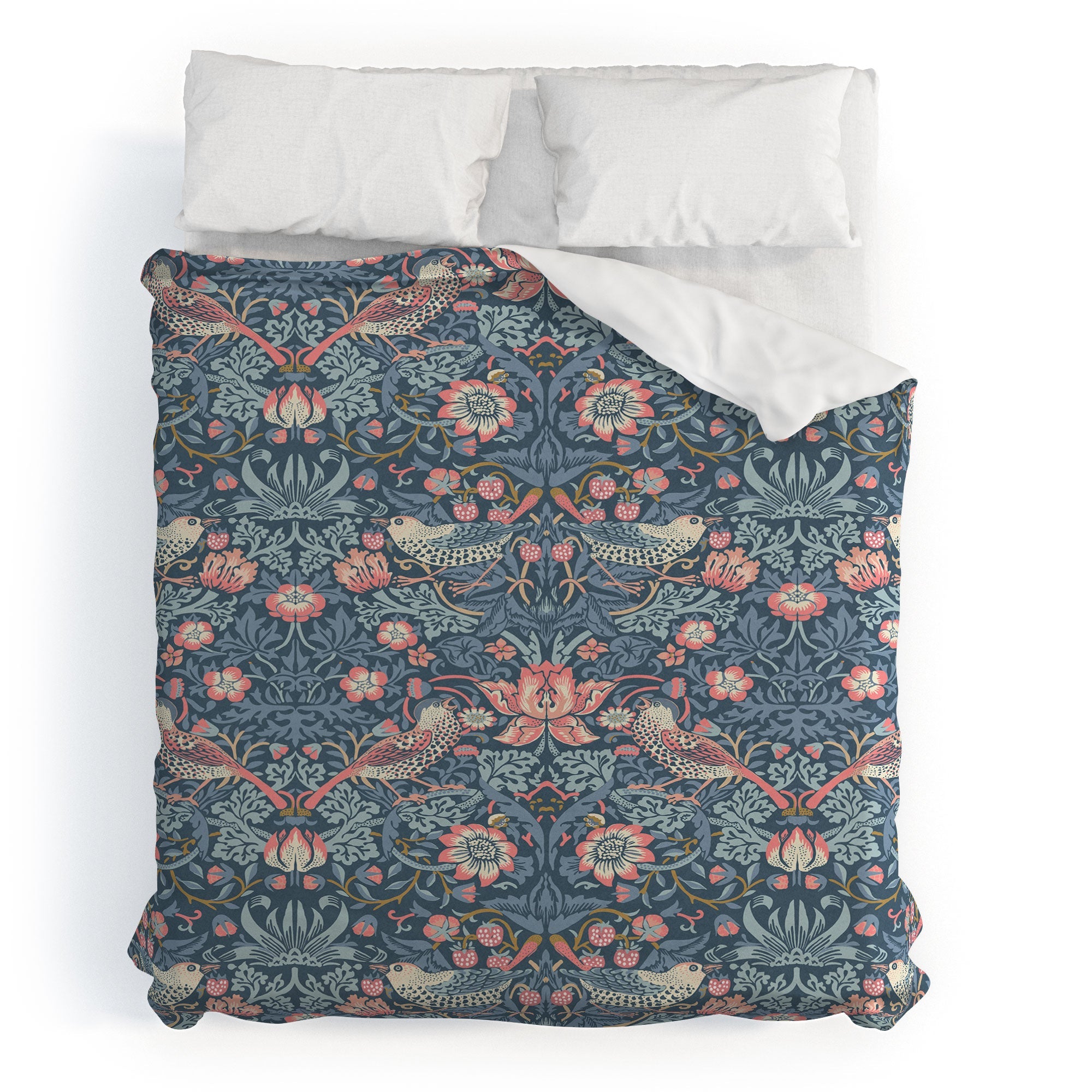 DENY Designs Strawberry Thief Navy Pink Duvet Cover