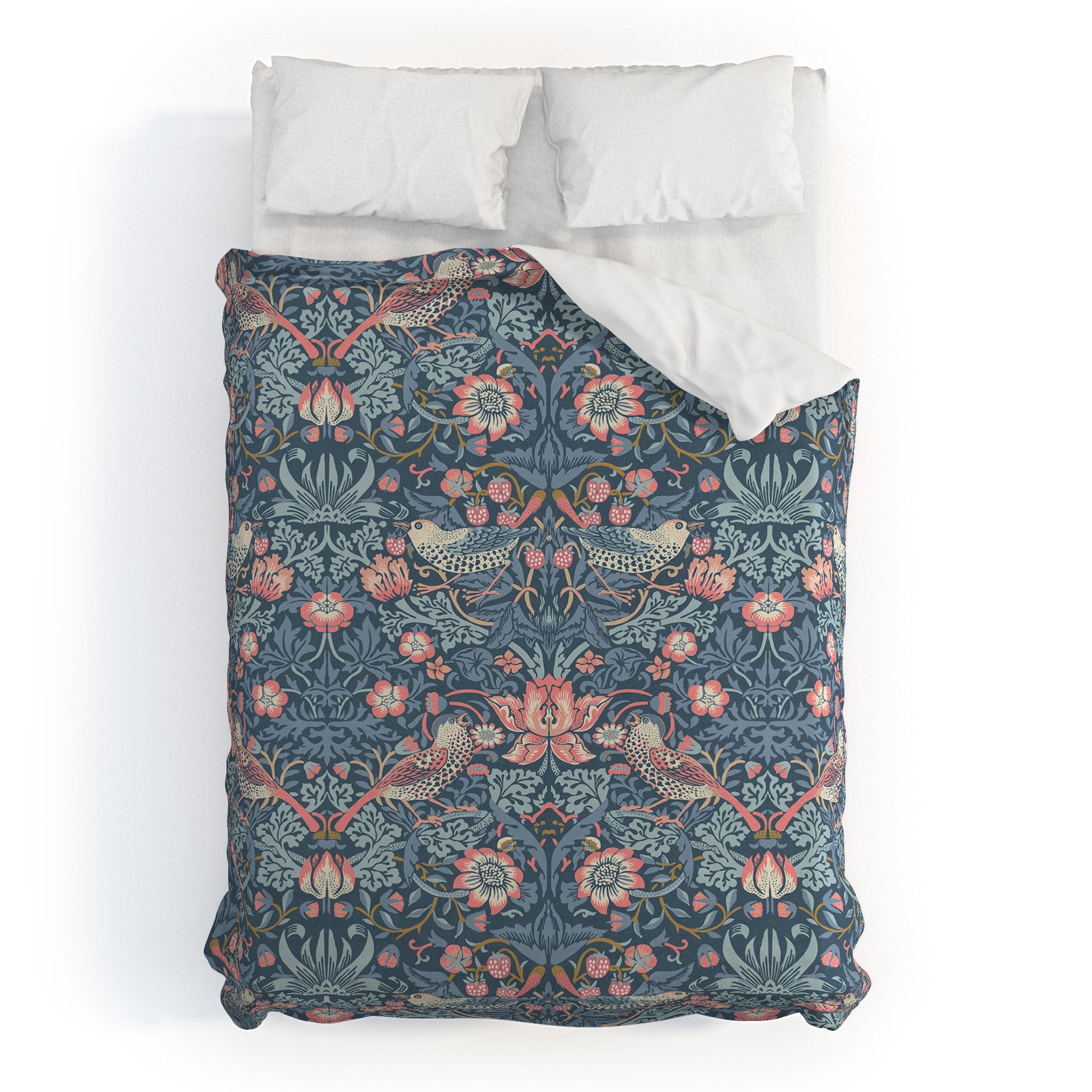 DENY Designs Strawberry Thief Navy Pink Duvet Cover