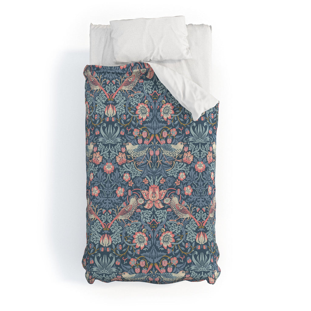 DENY Designs Strawberry Thief Navy Pink Duvet Cover