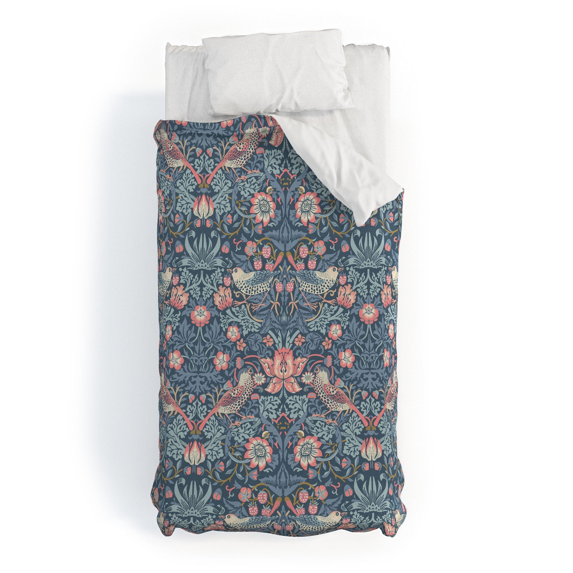 DENY Designs Strawberry Thief Navy Pink Duvet Cover