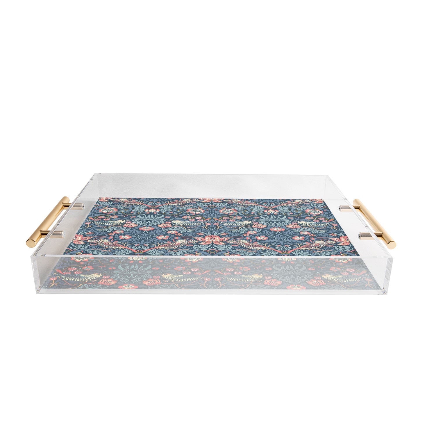 DENY Designs Strawberry Thief Navy Pink Acrylic Tray