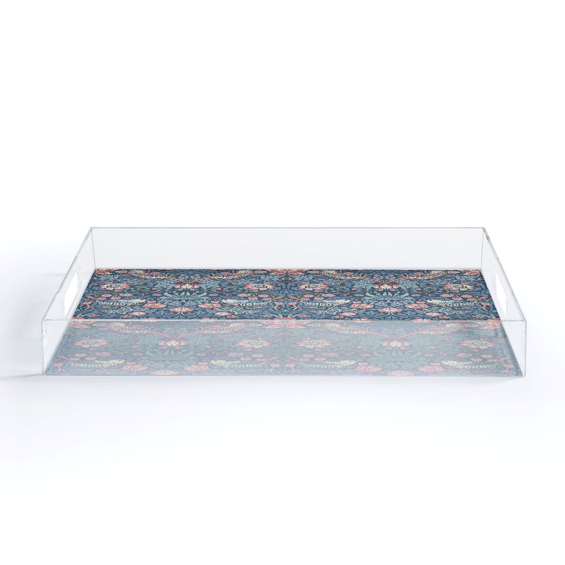 DENY Designs Strawberry Thief Navy Pink Acrylic Tray