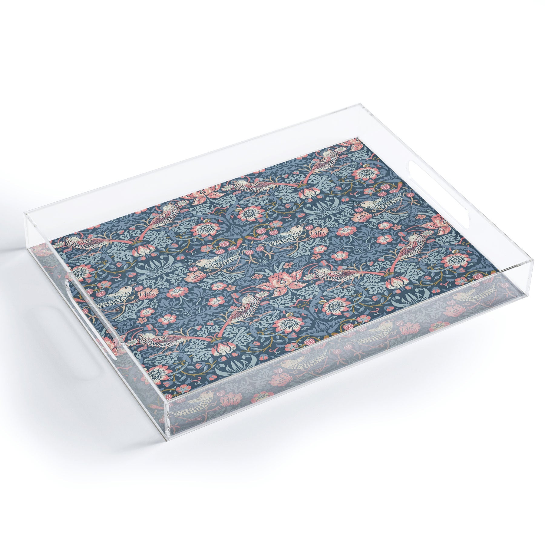 DENY Designs Strawberry Thief Navy Pink Acrylic Tray