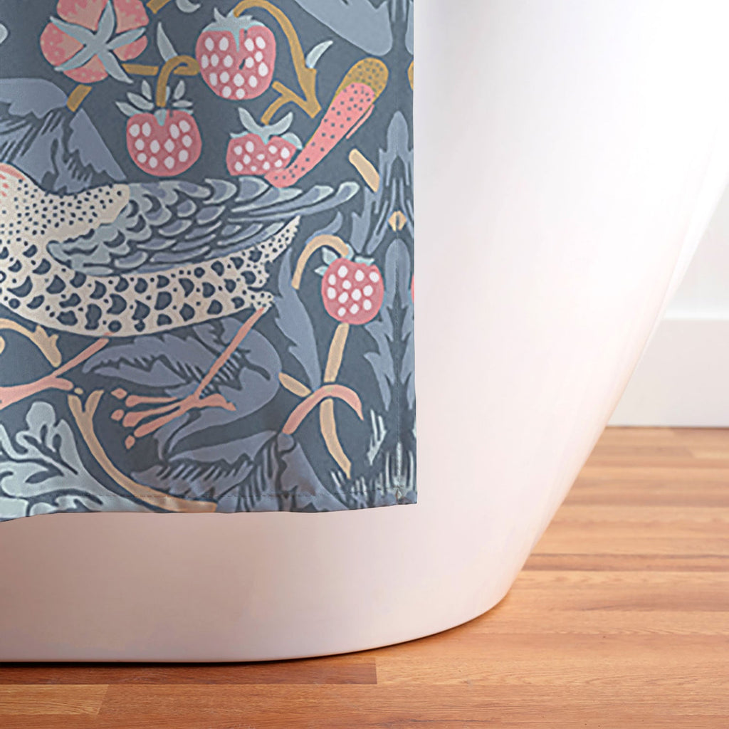 DENY Designs Strawberry Thief Navy Pink Shower Curtain