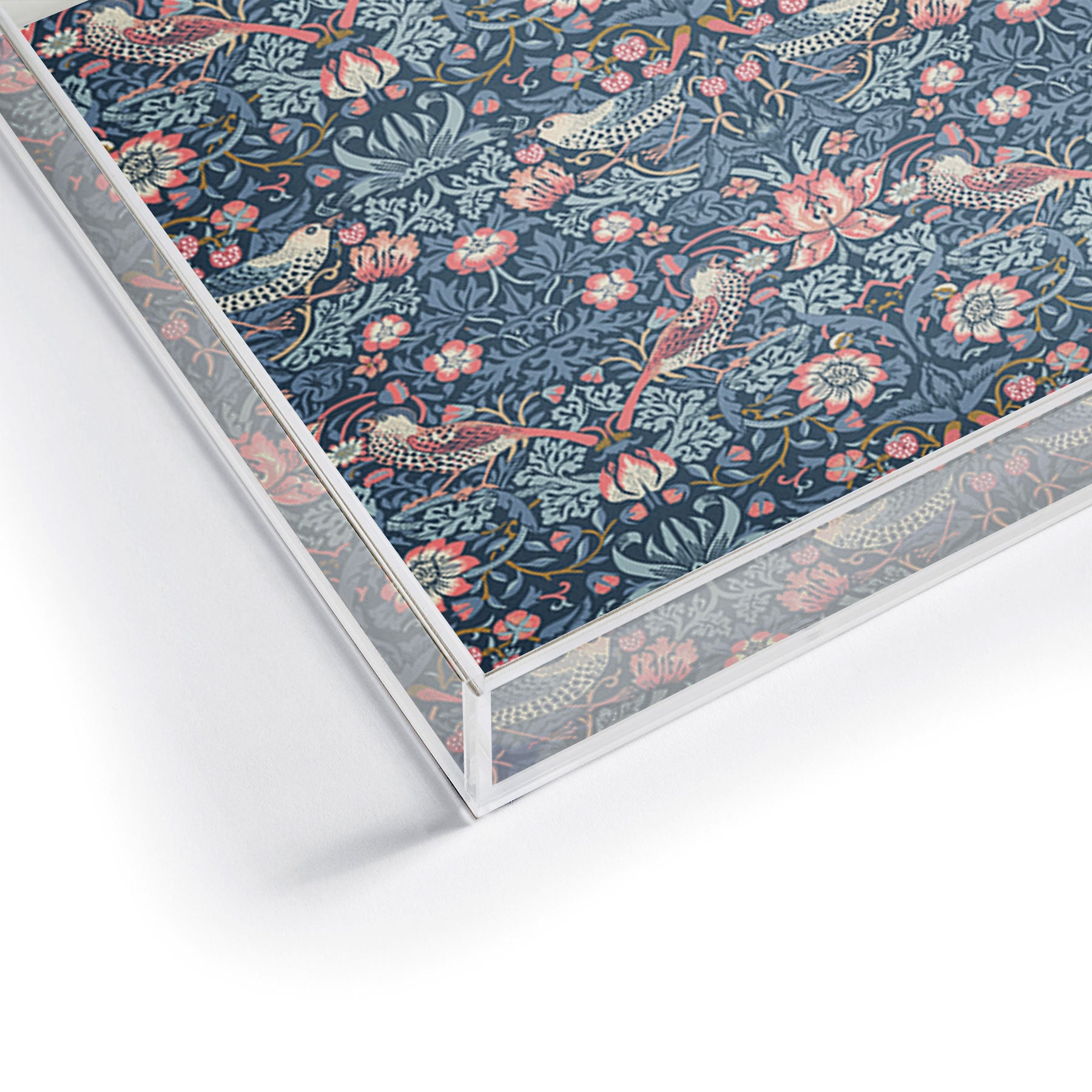 DENY Designs Strawberry Thief Navy Pink Acrylic Tray