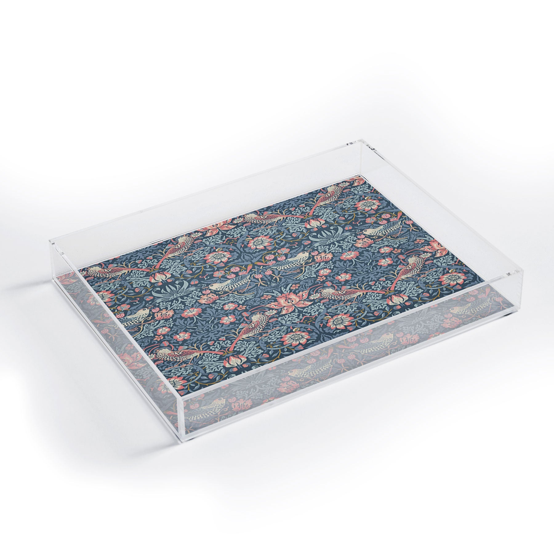 DENY Designs Strawberry Thief Navy Pink Acrylic Tray
