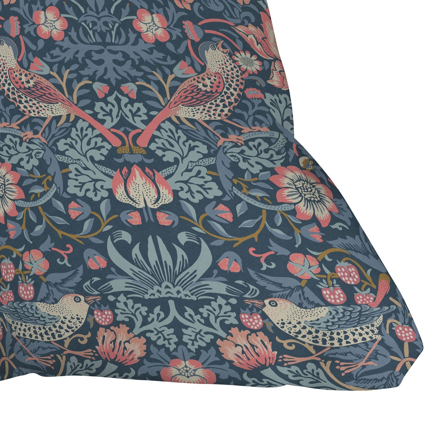 DENY Designs Strawberry Thief Navy Pink Throw Pillow