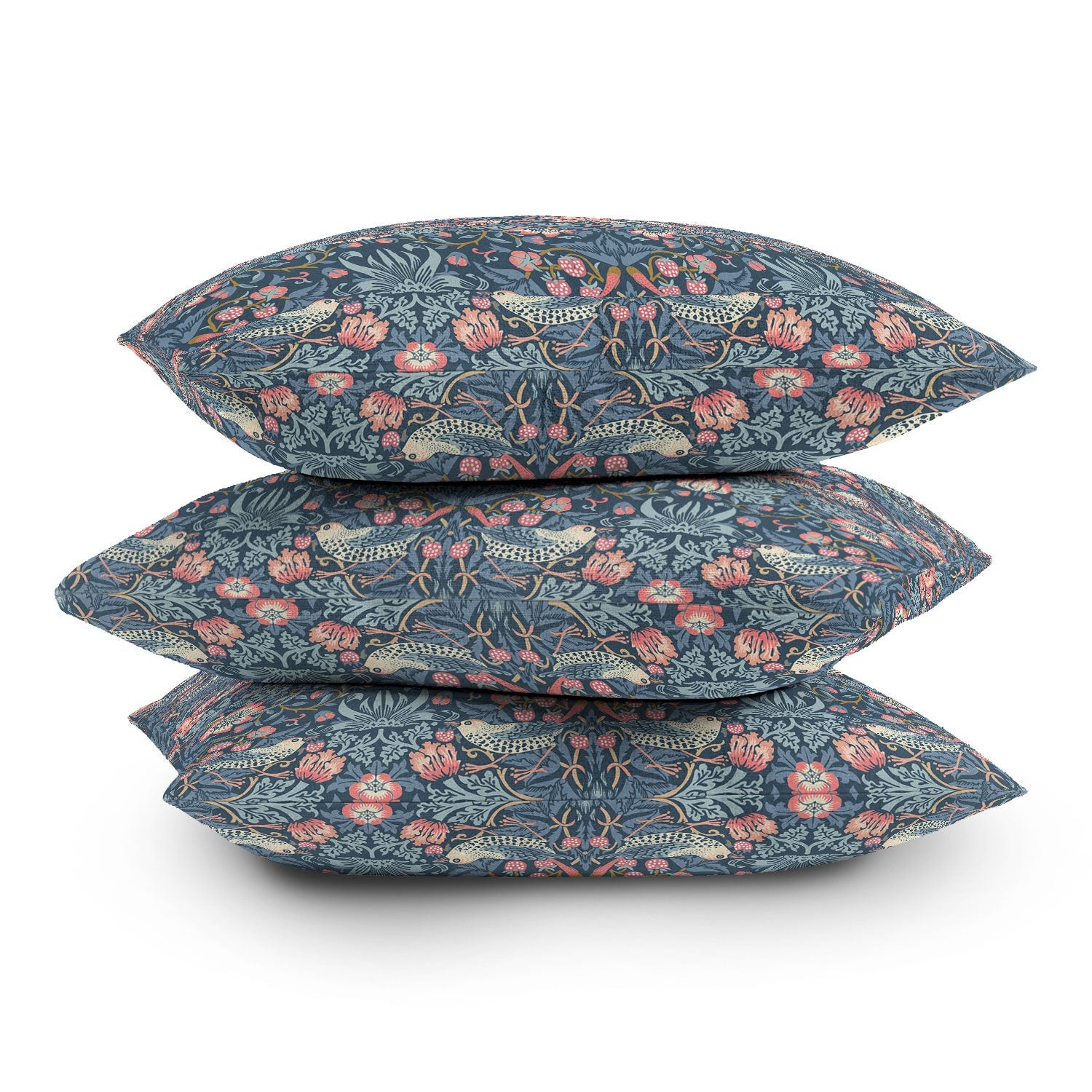 DENY Designs Strawberry Thief Navy Pink Throw Pillow
