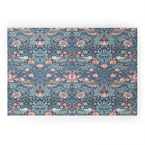 DENY Designs Strawberry Thief Navy Pink Welcome Mat