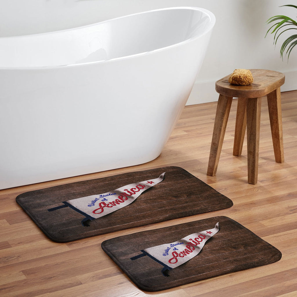 DENY Designs USA Stitched Pennant Memory Foam Bath Mat