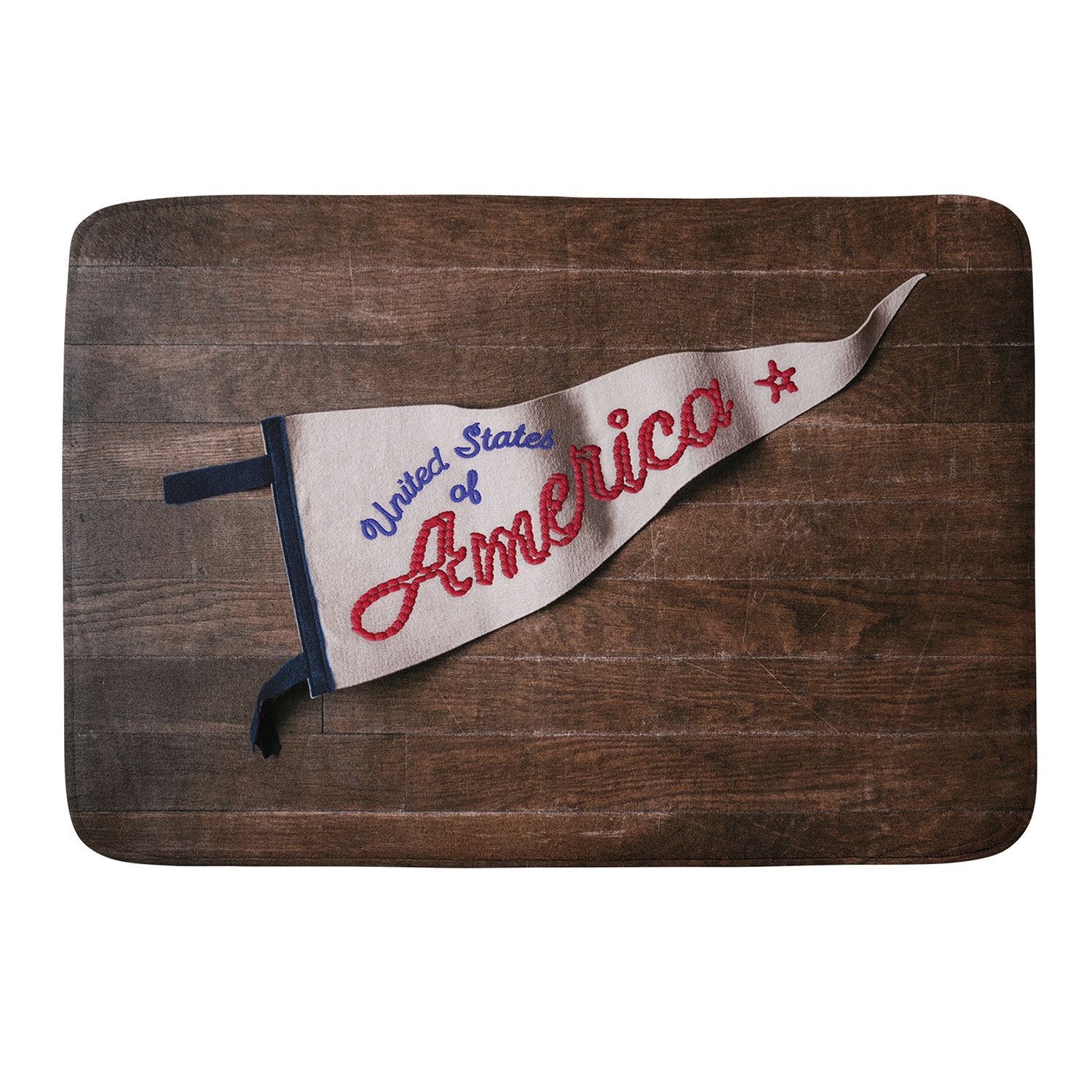 DENY Designs USA Stitched Pennant Memory Foam Bath Mat