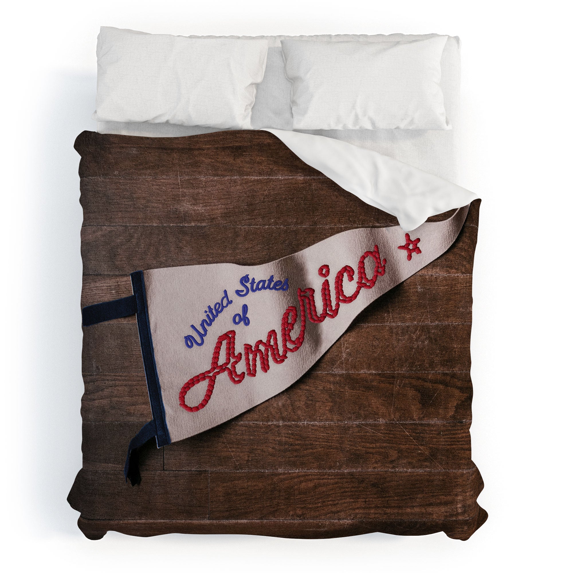 DENY Designs USA Stitched Pennant Duvet Cover