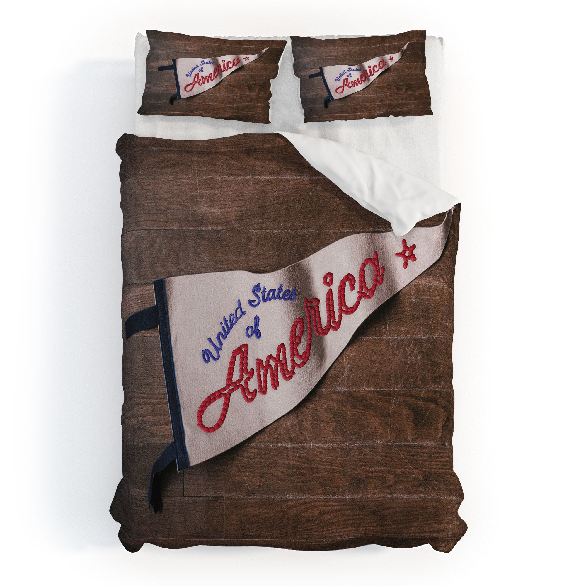 DENY Designs USA Stitched Pennant Duvet Cover