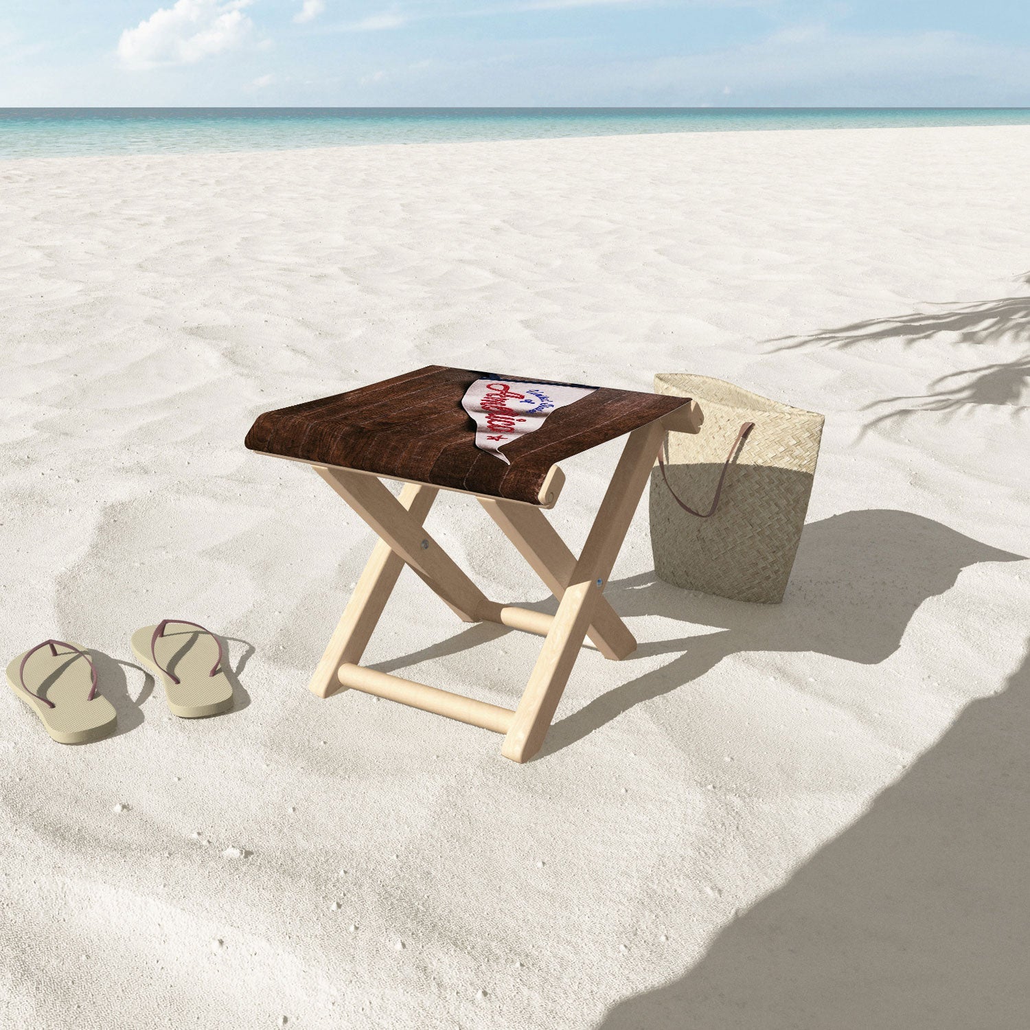 DENY Designs USA Stitched Pennant Folding Stool