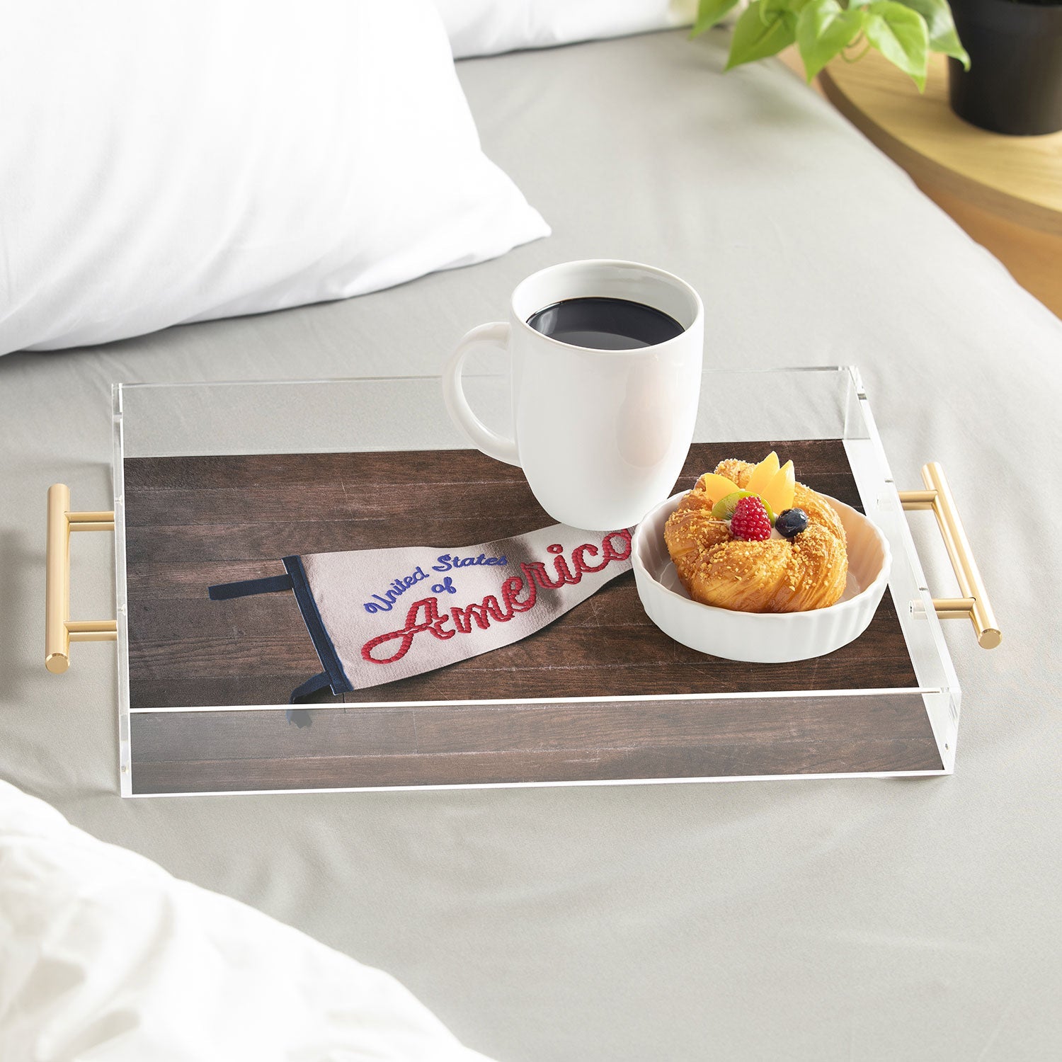 DENY Designs USA Stitched Pennant Acrylic Tray