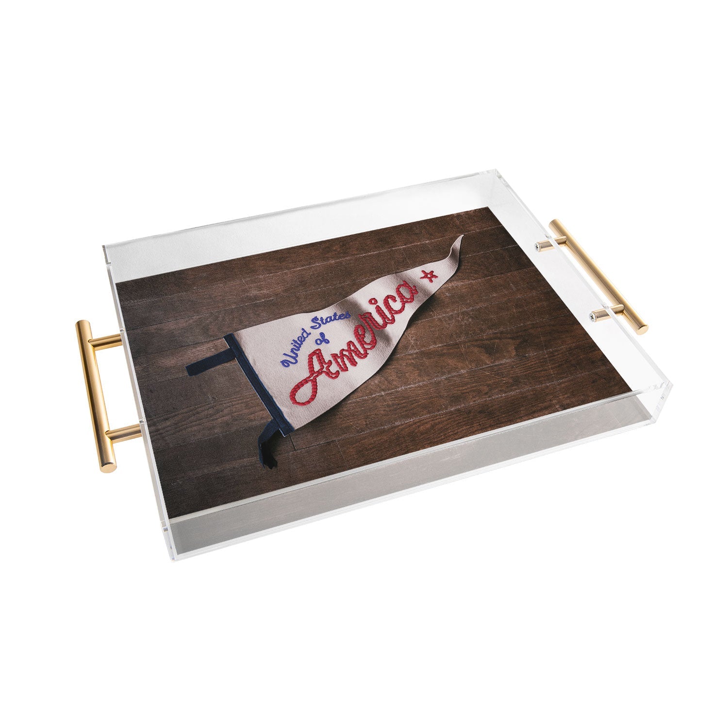 DENY Designs USA Stitched Pennant Acrylic Tray