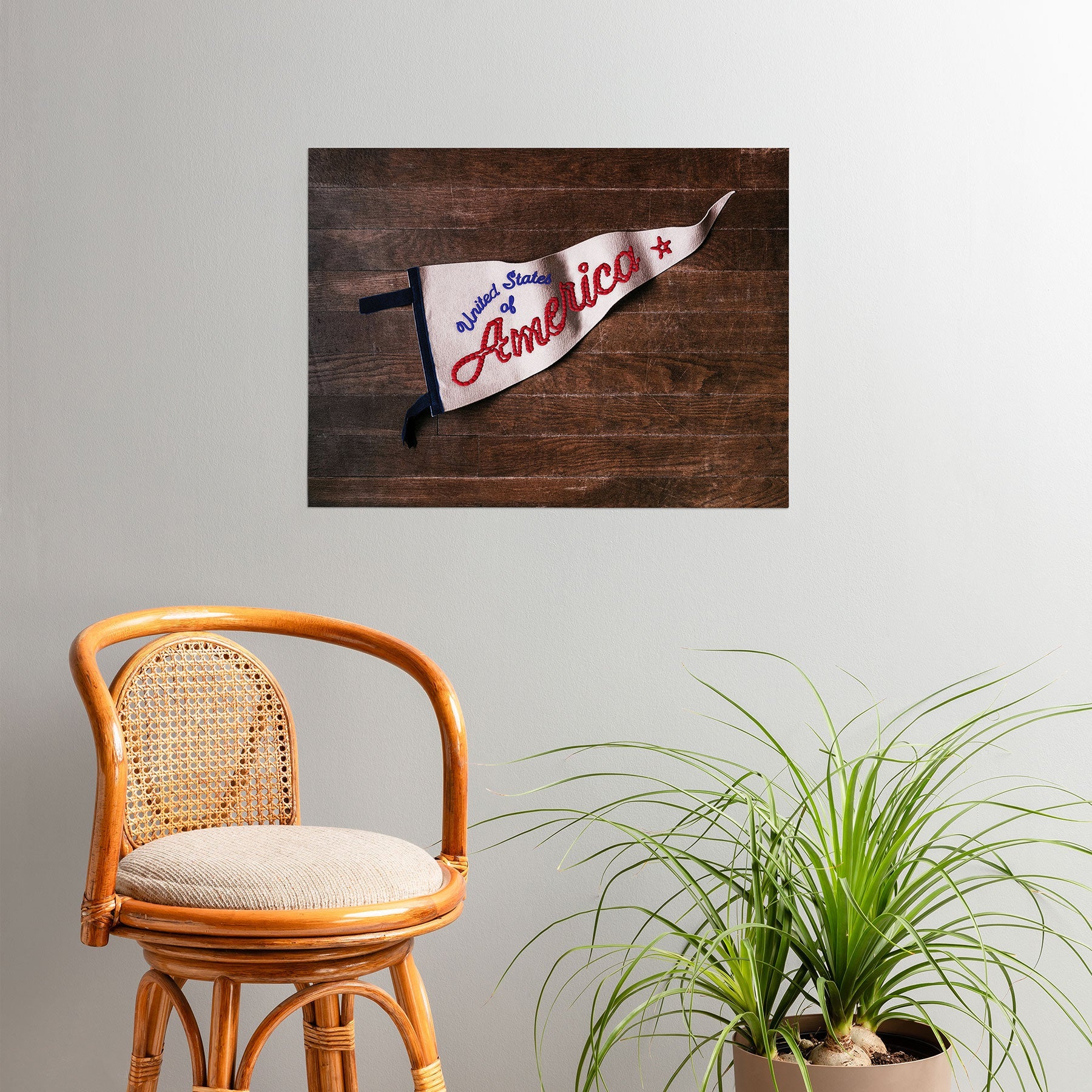 DENY Designs USA Stitched Pennant Poster