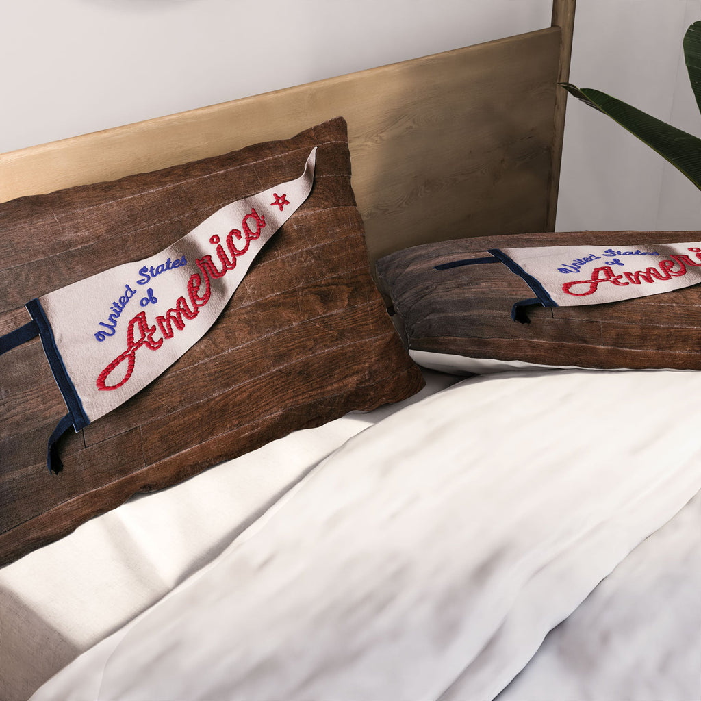 DENY Designs USA Stitched Pennant Pillow Shams