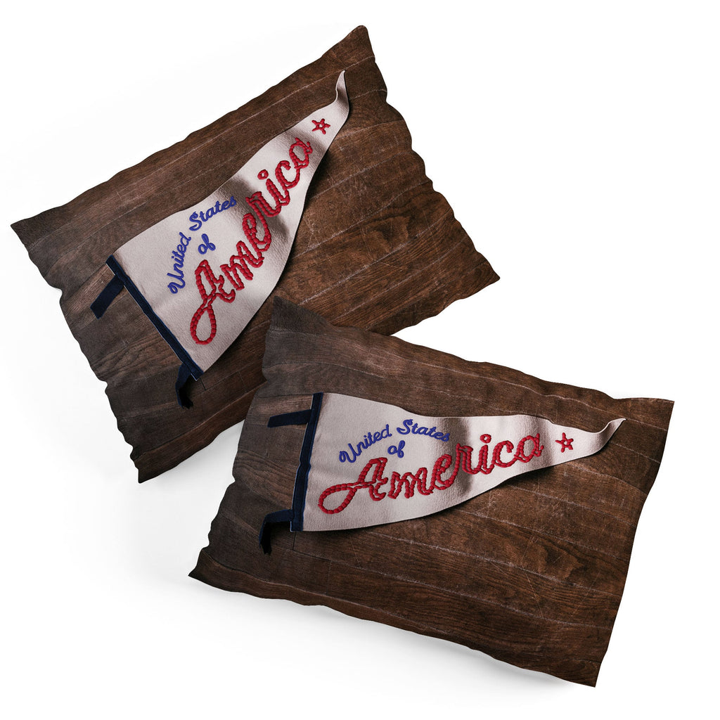 DENY Designs USA Stitched Pennant Pillow Shams