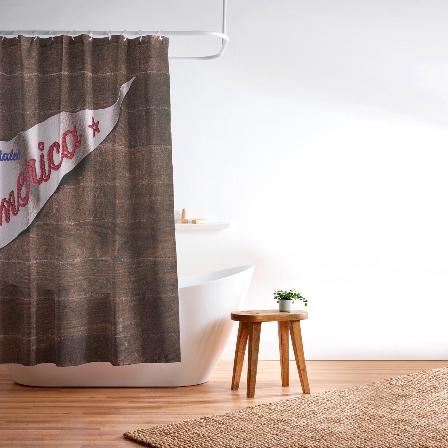 DENY Designs USA Stitched Pennant Shower Curtain