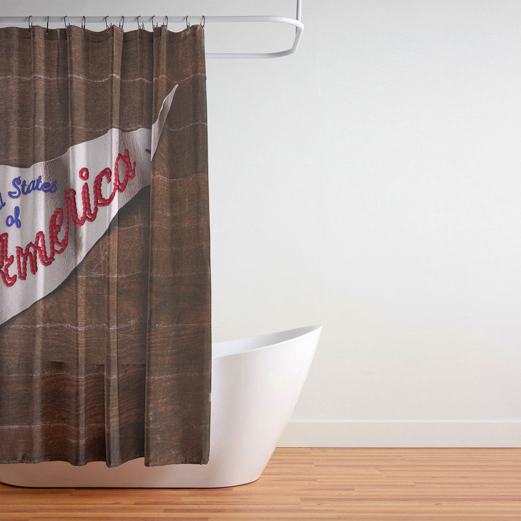 DENY Designs USA Stitched Pennant Shower Curtain