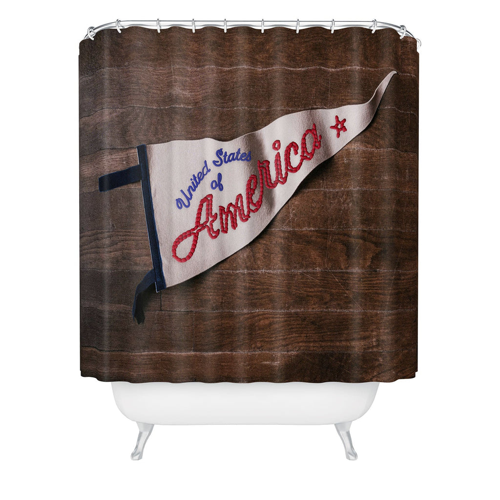 DENY Designs USA Stitched Pennant Shower Curtain