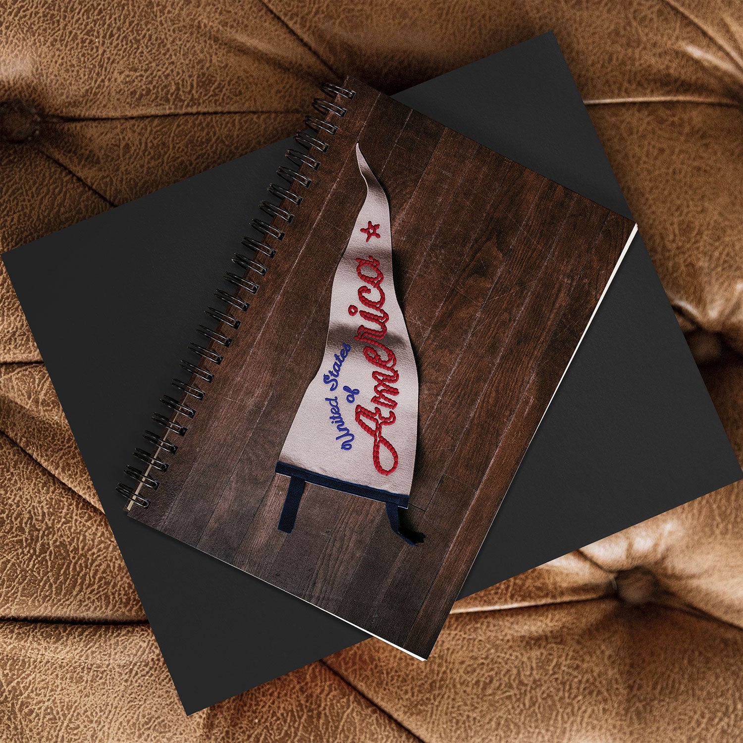 DENY Designs USA Stitched Pennant Spiral Notebook