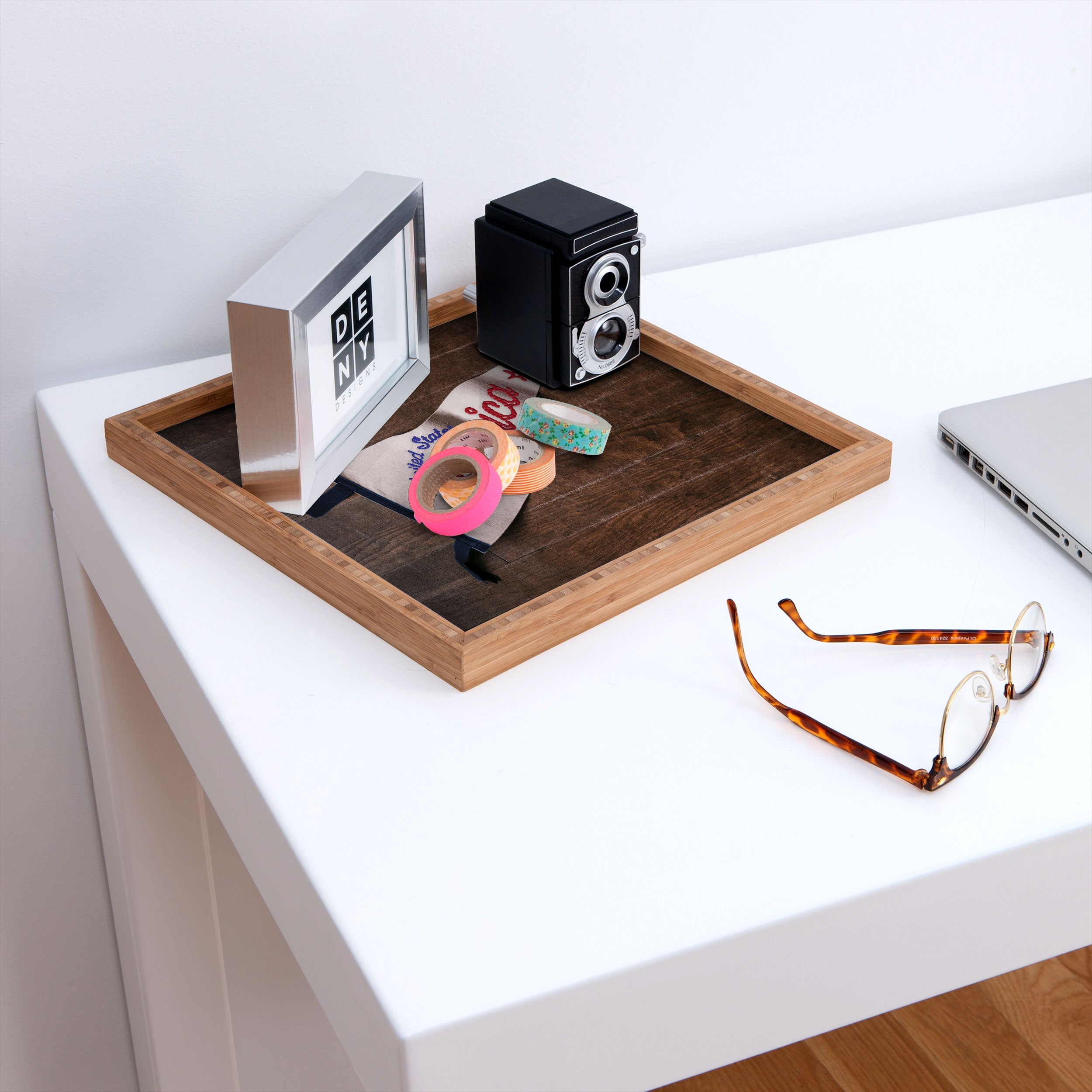 DENY Designs USA Stitched Pennant Square Tray