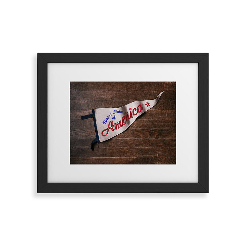 DENY Designs USA Stitched Pennant Framed Art Print