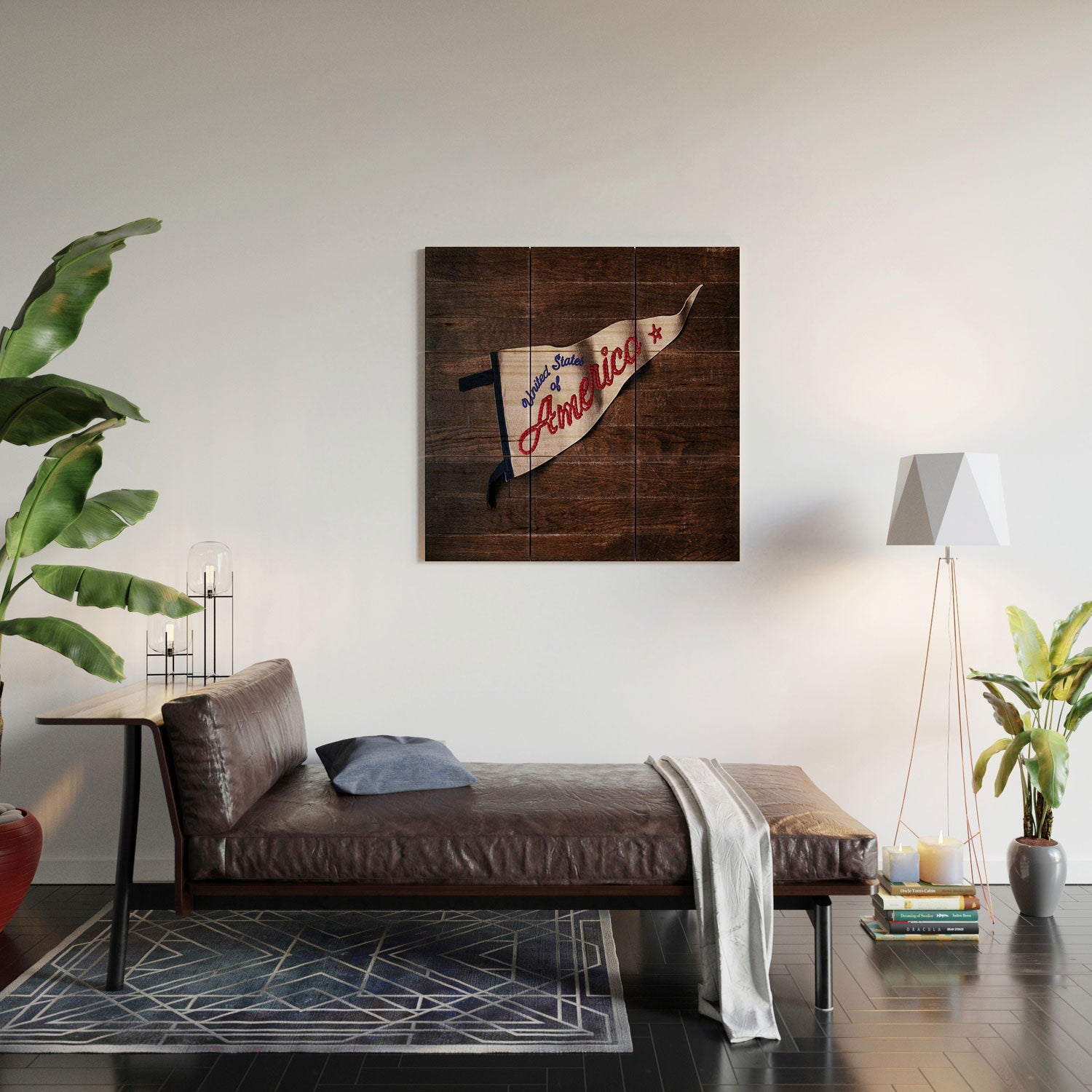 DENY Designs USA Stitched Pennant Wood Wall Mural