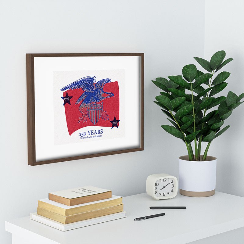 DENY Designs Vintage Eagle Shield Recessed Framing Rectangle
