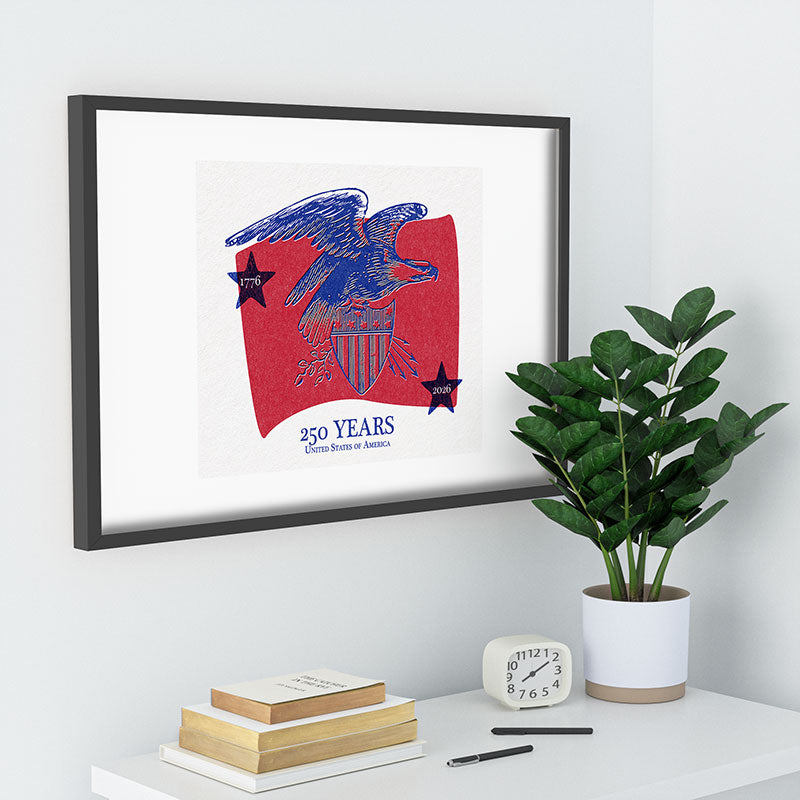 DENY Designs Vintage Eagle Shield Recessed Framing Rectangle