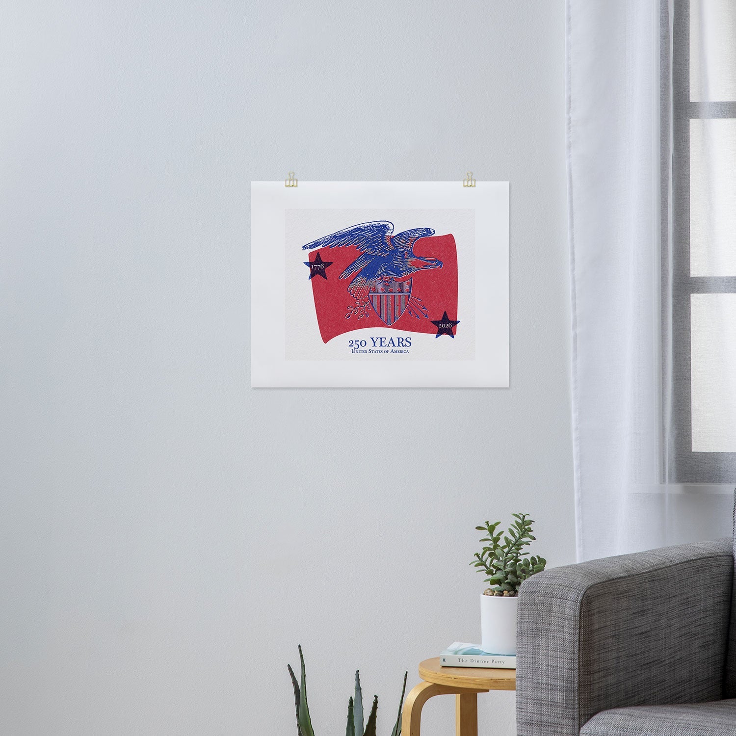 DENY Designs Vintage Eagle Shield Art Print