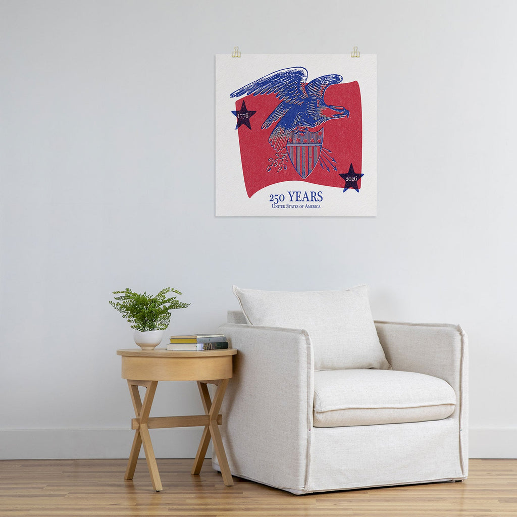 DENY Designs Vintage Eagle Shield Art Print